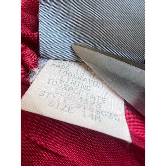 Vintage Rabbit Designs Red Double Lined Maxi Summer Dress Size 14M - Picture 4 of 6